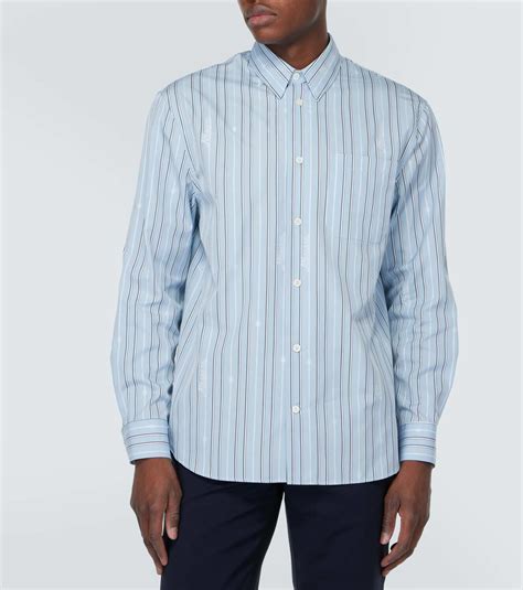 versus versace stripe cotton|Striped Shirts .